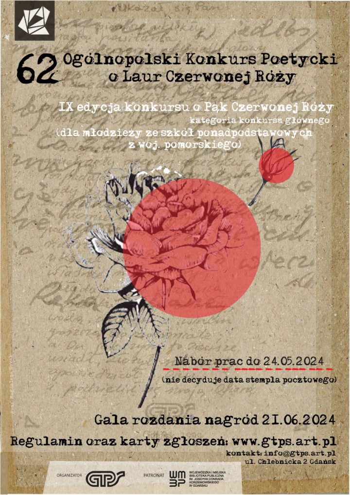 62 ogólnopolski konkurs poetycki o Laur Czerwonej Róży