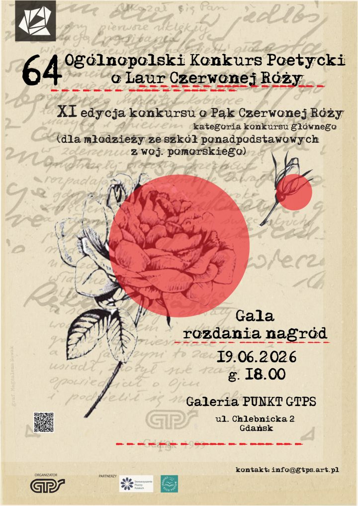 Gala rozdania nagród w 64. Ogólnopolskim Konkursie Poetyckim „O Laur Czerwonej Róży” oraz XI. edycji Konkursu o „Pąk Czerwonej Róży”